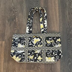 Vera Bradley Black and Yellow Floral Tote